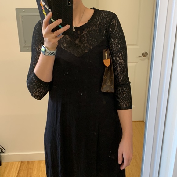 BCBG black asymmetric dress - Like new - Picture 2 of 9